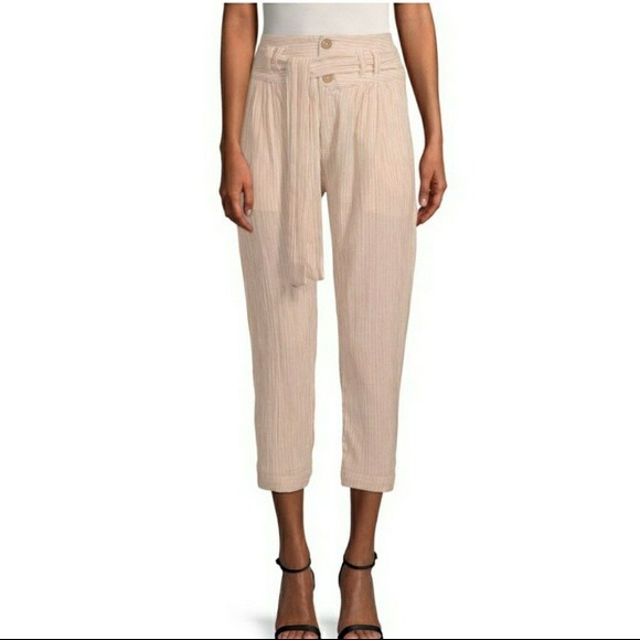 NWOT Free People Striped Belted Pants - Picture 2 of 5